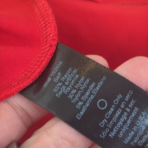 Delfi Collective Red Strapless High Slit Ruffle Maxi Dress S - Picture 6 of 6